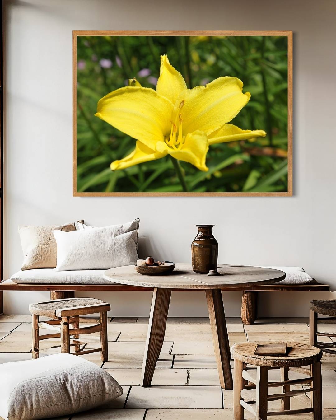Heldere gele lelie Poster – staande poster voor modern interieur