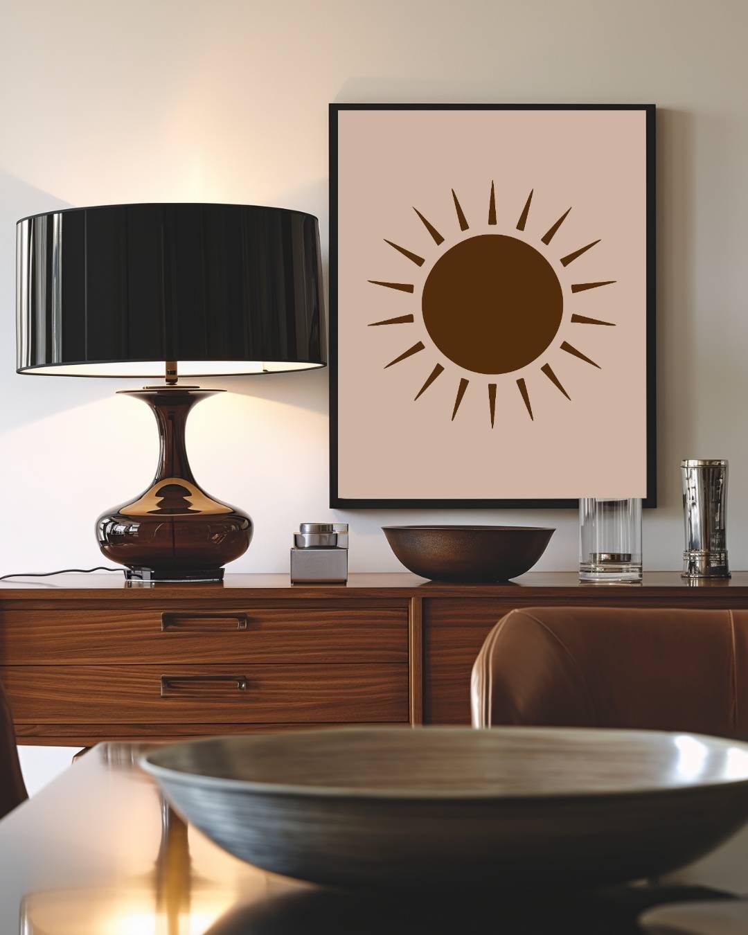 Strakke zon Poster – staande poster voor modern interieur