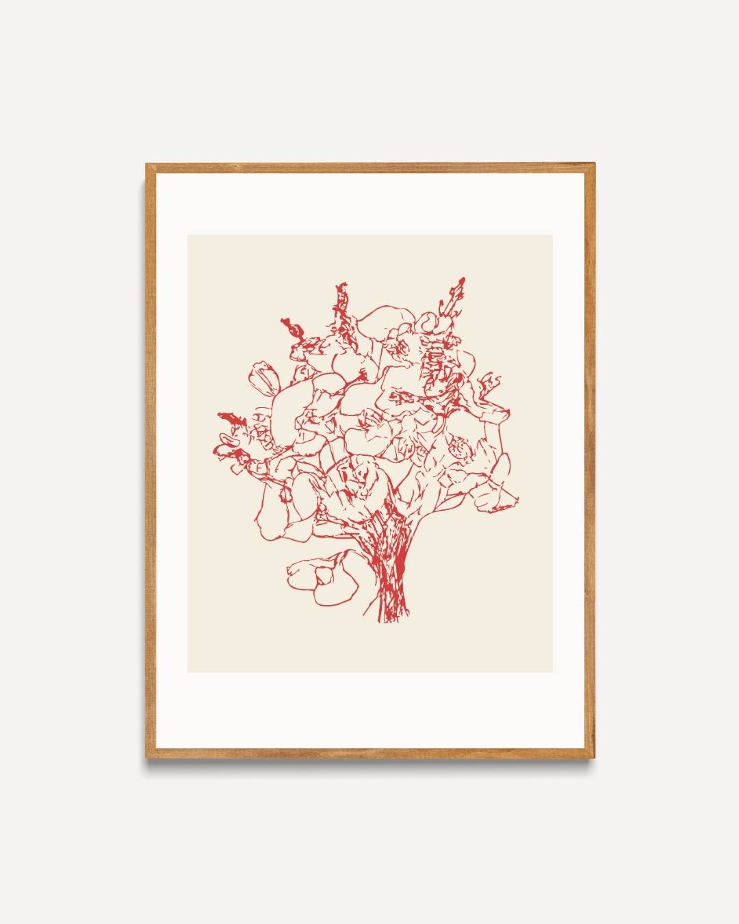 Rood bloemboeket Poster Kunstwerk – portret poster als wanddecoratie