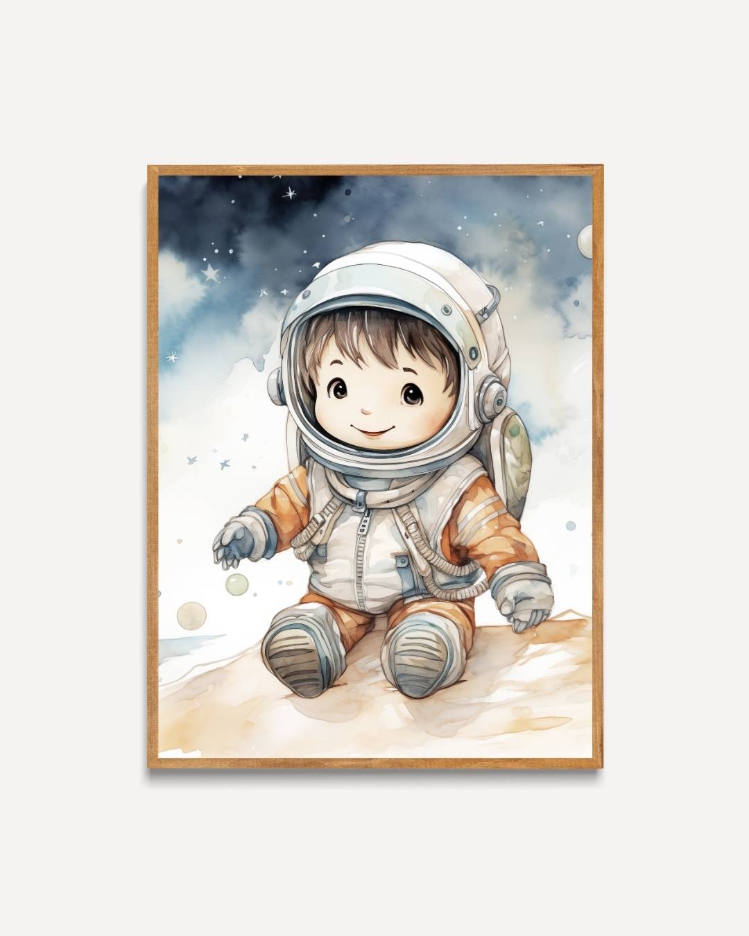 Kleine astronaut op ontdekkingsreis Poster – portret poster als wanddecoratie