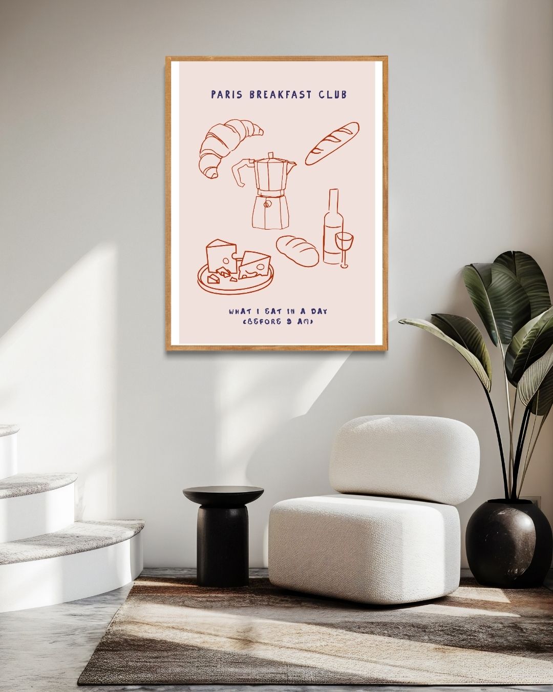 Paris breakfast club Poster – staande poster voor modern interieur