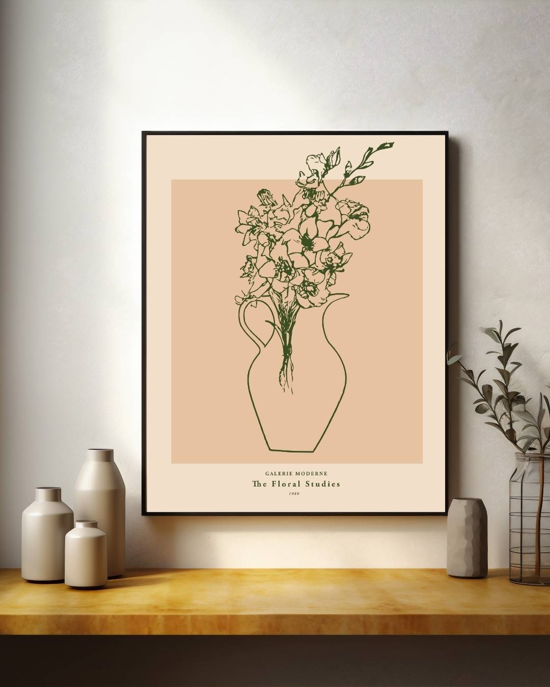 Minimalistische bloesem Poster – staande poster voor modern interieur