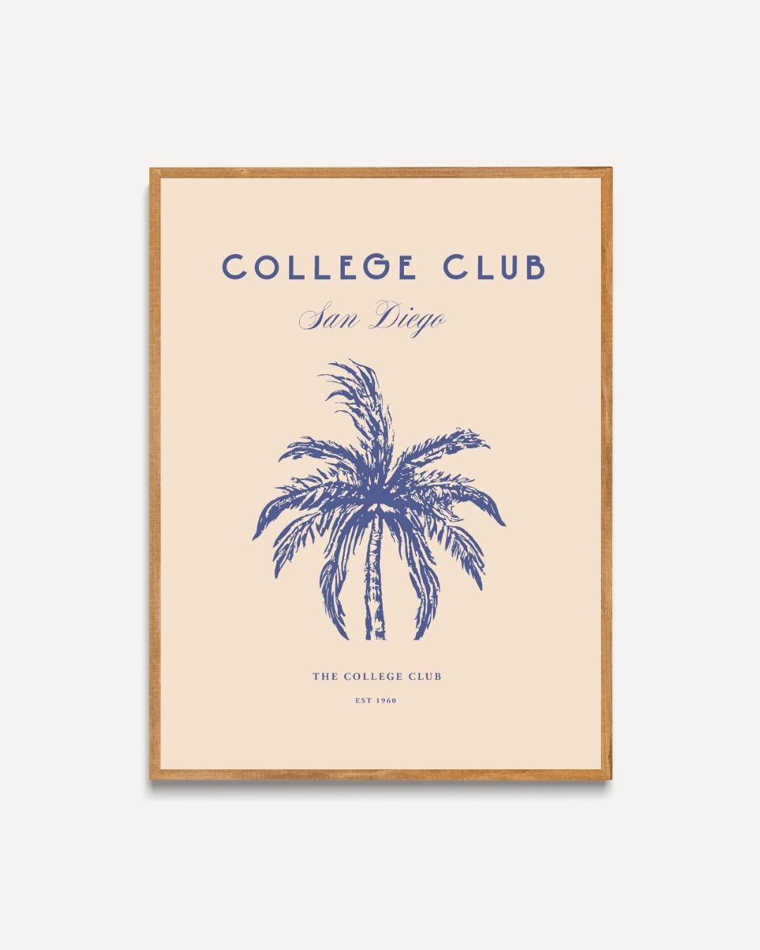 College Club San Diego est 1960 Poster – portret poster als wanddecoratie