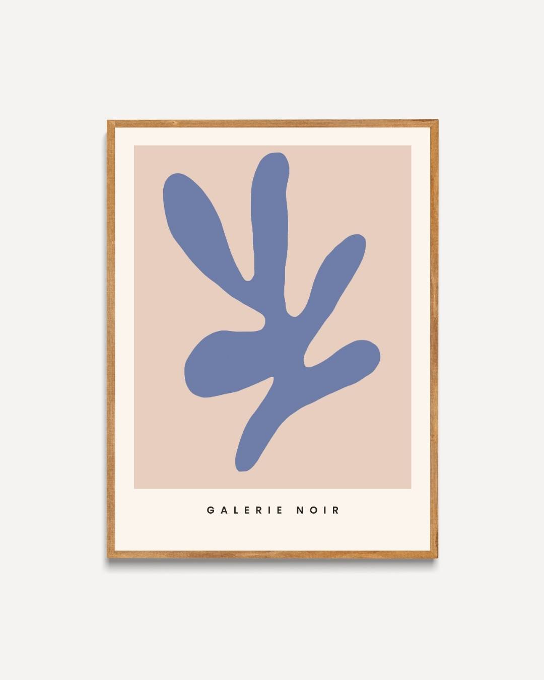 Blauwe abstracte vorm Poster – portret poster als wanddecoratie