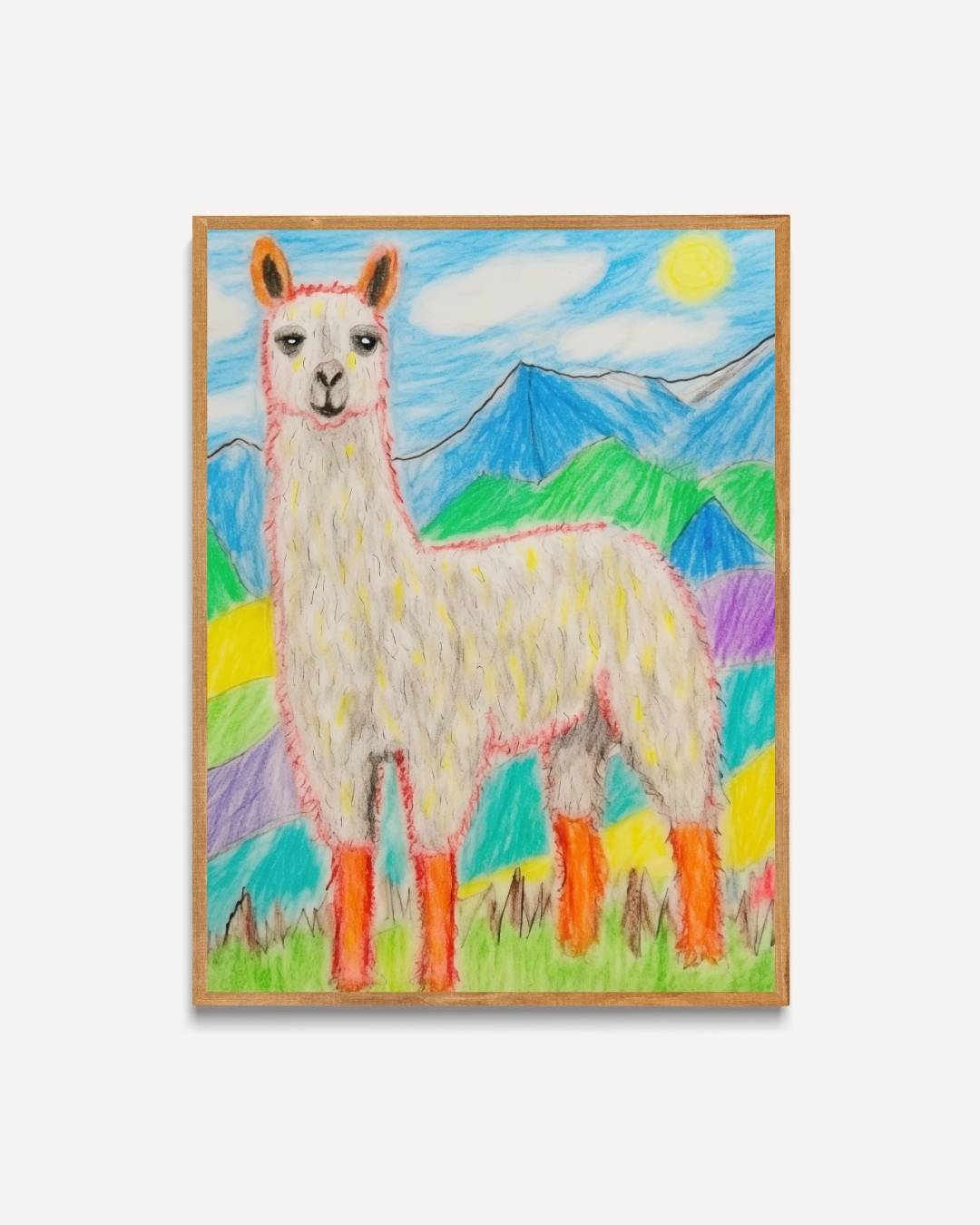 Kleurrijke lama illustratie Poster – portret poster als wanddecoratie