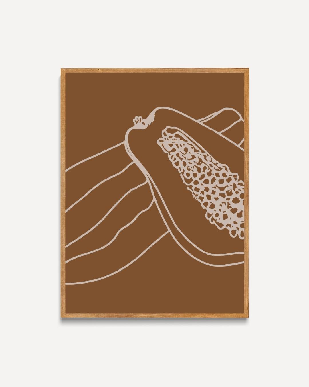 Papaya Outline Poster – portret poster als wanddecoratie