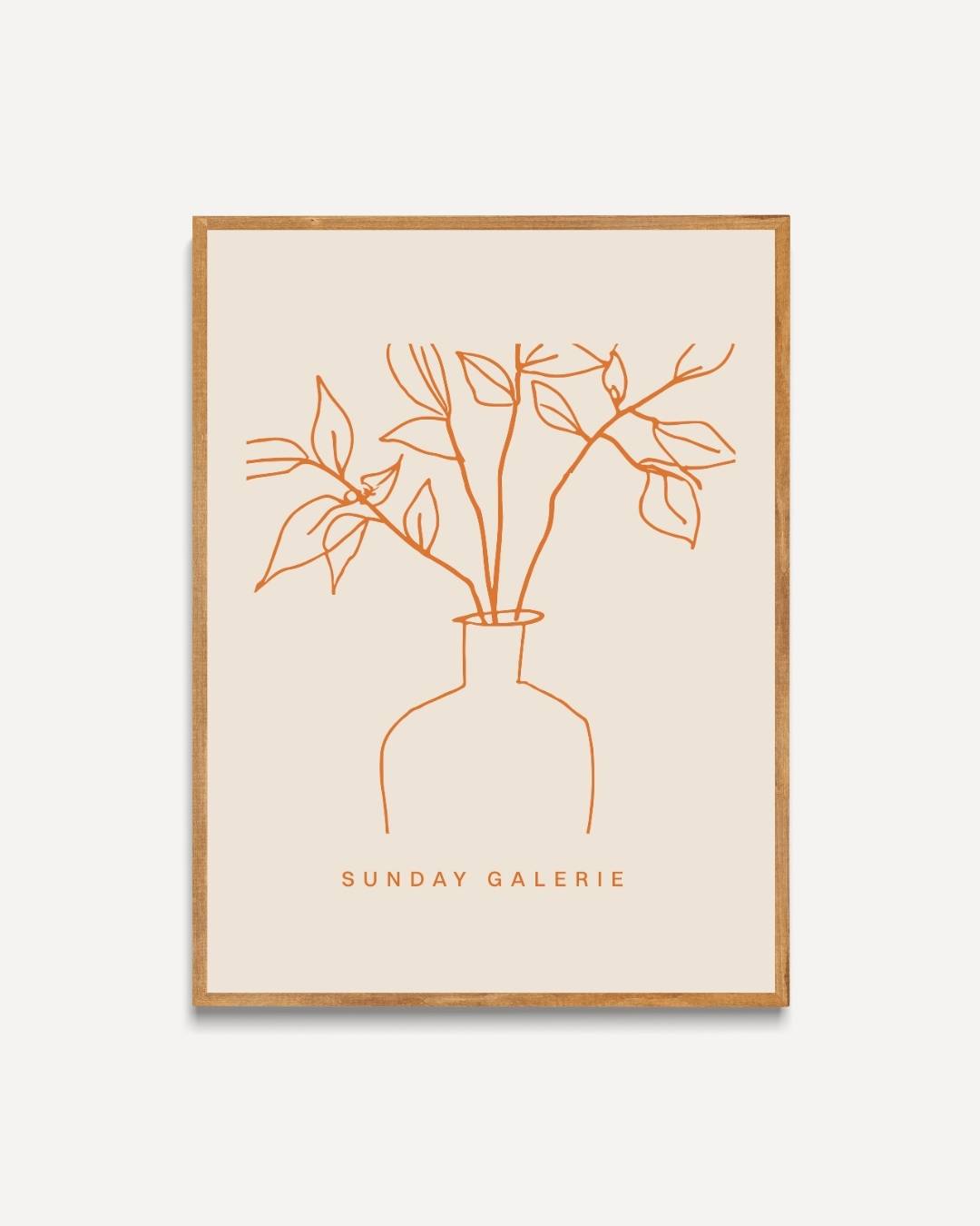 Oranje planten schets Poster – portret poster als wanddecoratie