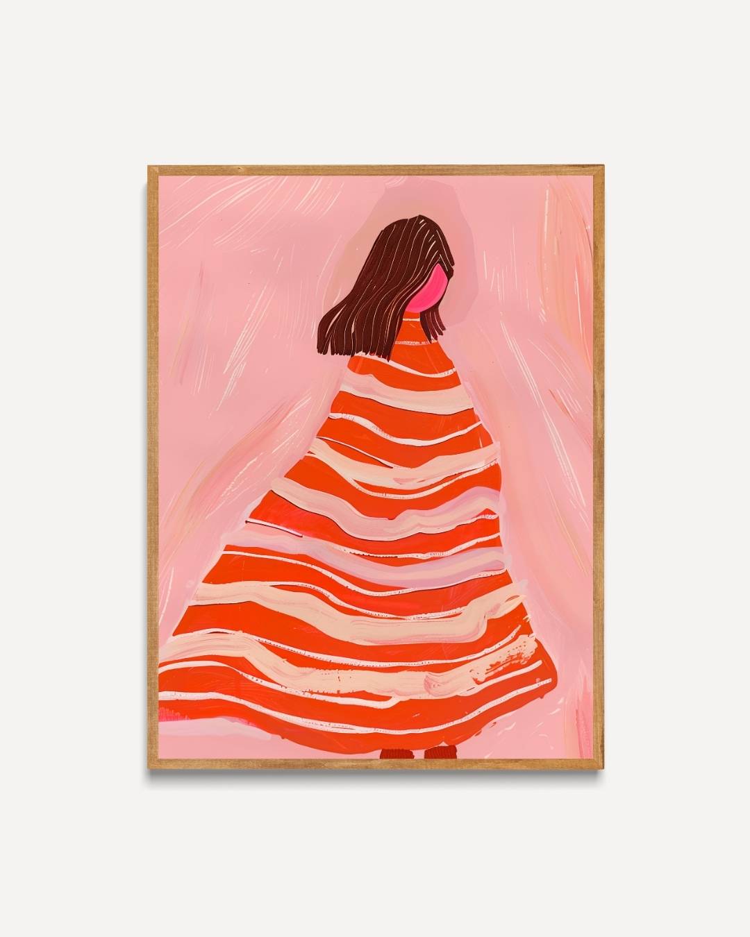 Vrouw in rode jurk Poster – portret poster als wanddecoratie