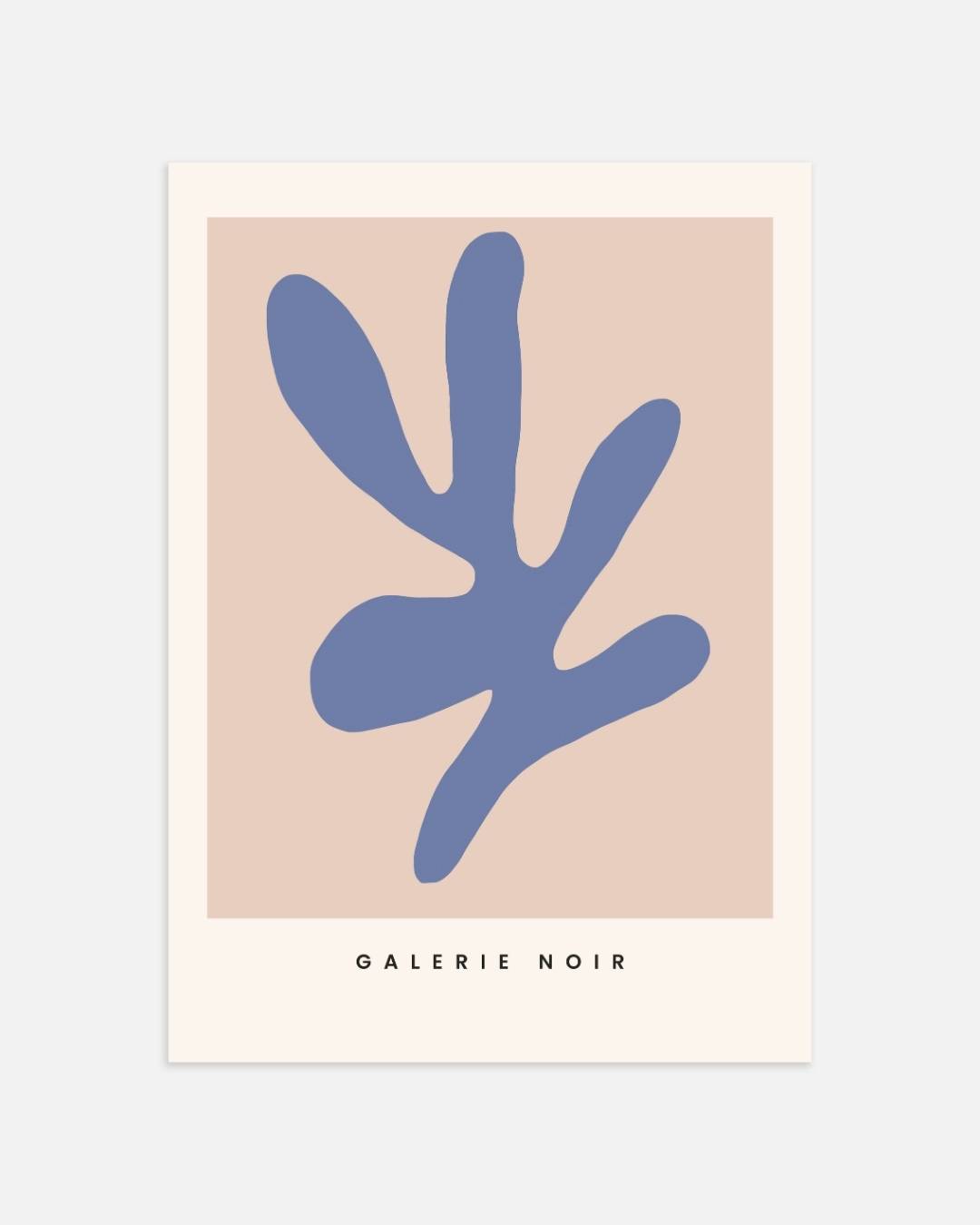 Blauwe abstracte vorm Poster – portret wanddecoratie van WallArtistic