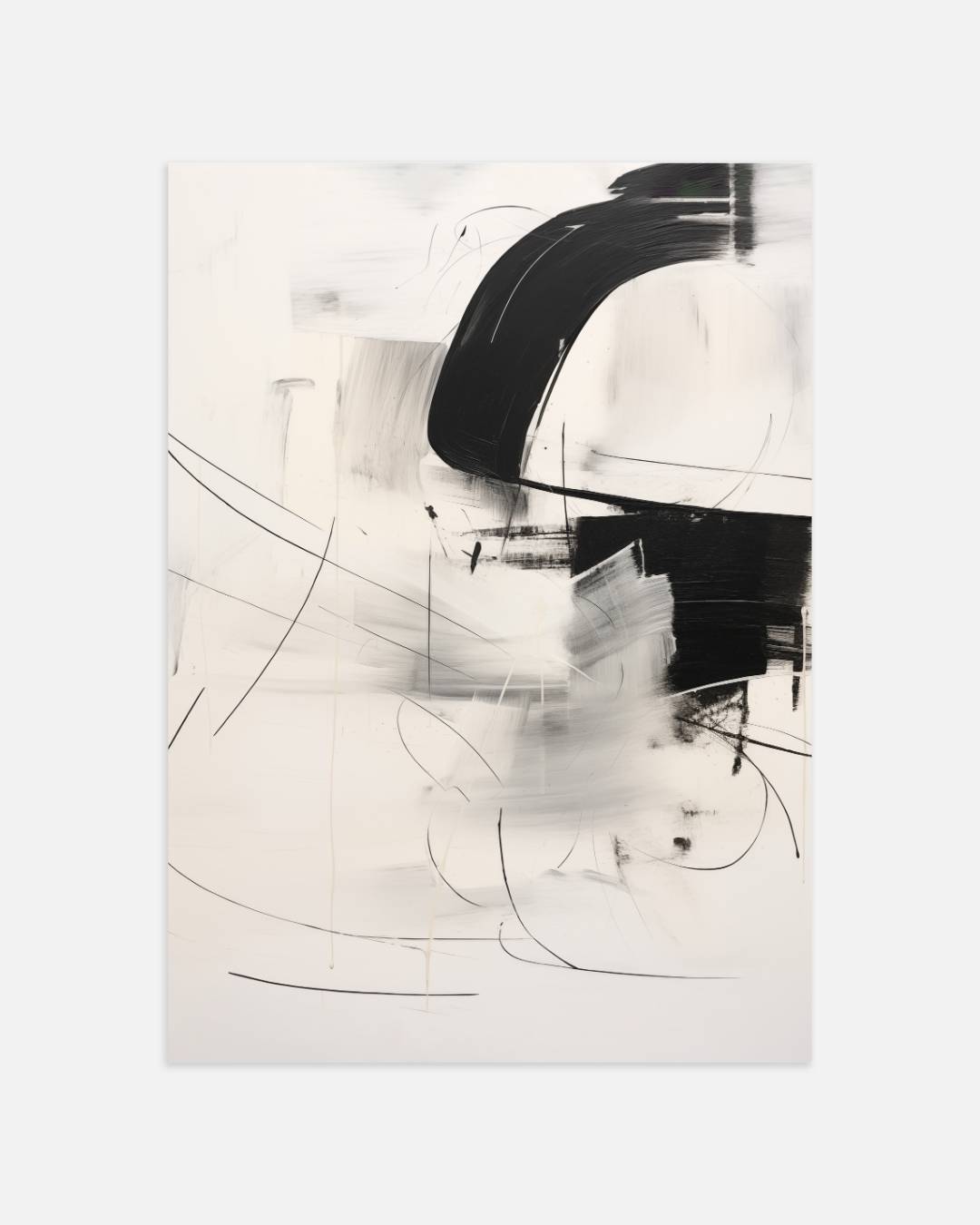 Moderne abstractie in zwart-wit Poster – portret wanddecoratie van WallArtistic