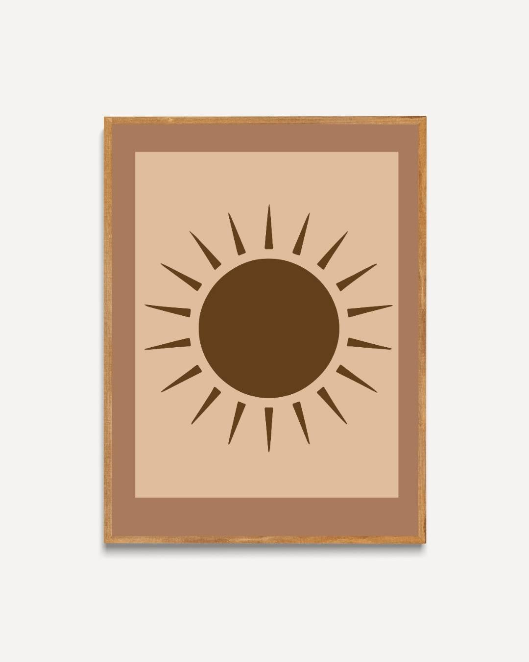 Zon bruin minimalistisch Poster – portret poster als wanddecoratie
