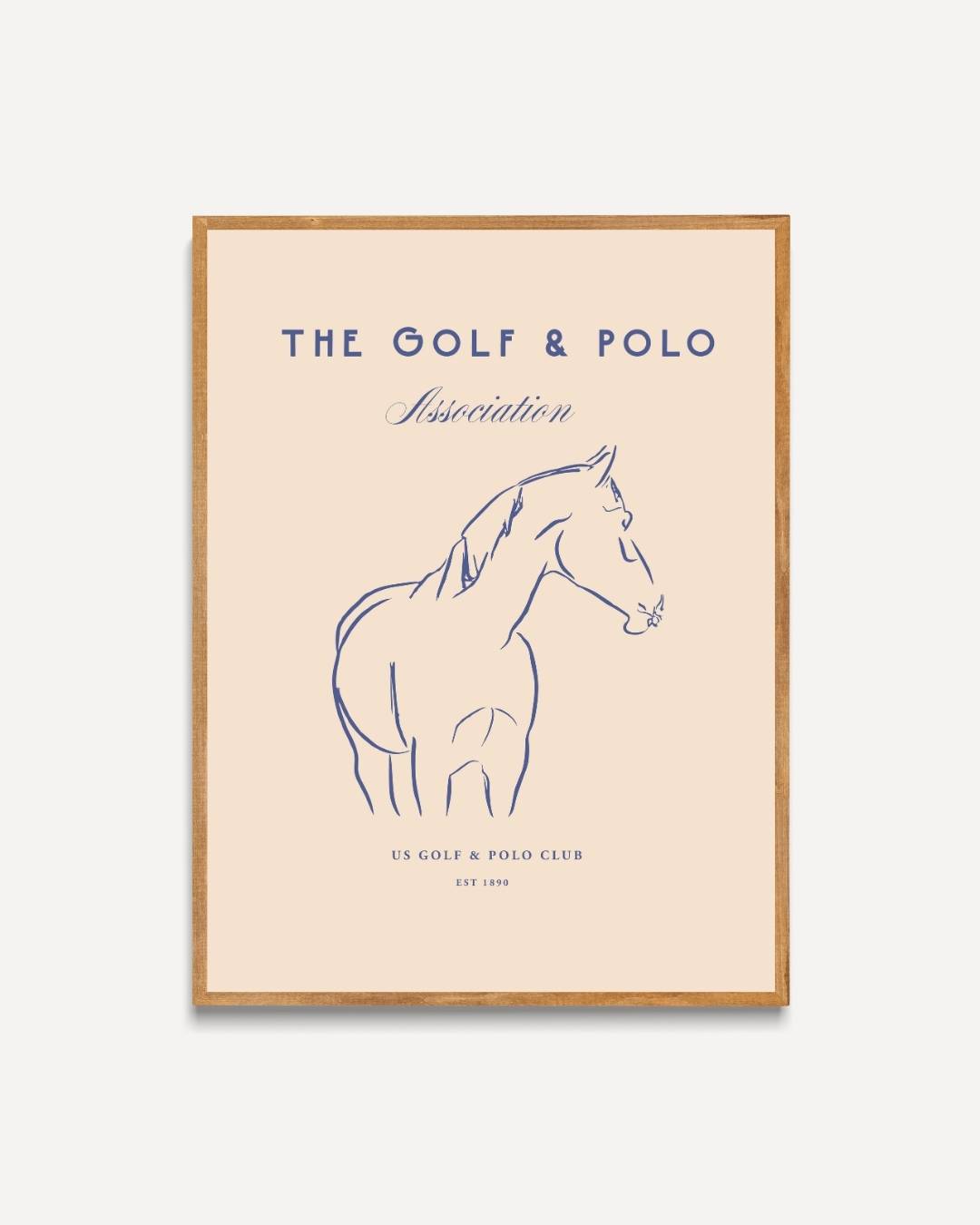 The Golf & Polo Association paard Poster – portret poster als wanddecoratie