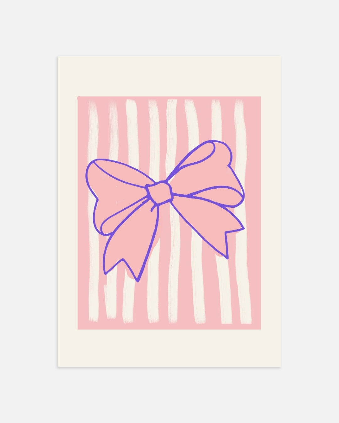 Strik op Roze Strepen Poster – staande poster voor modern interieur
