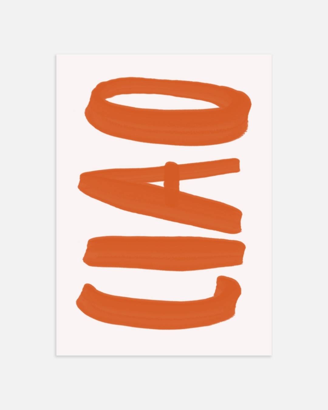 Ciao oranje Poster – portret wanddecoratie van WallArtistic