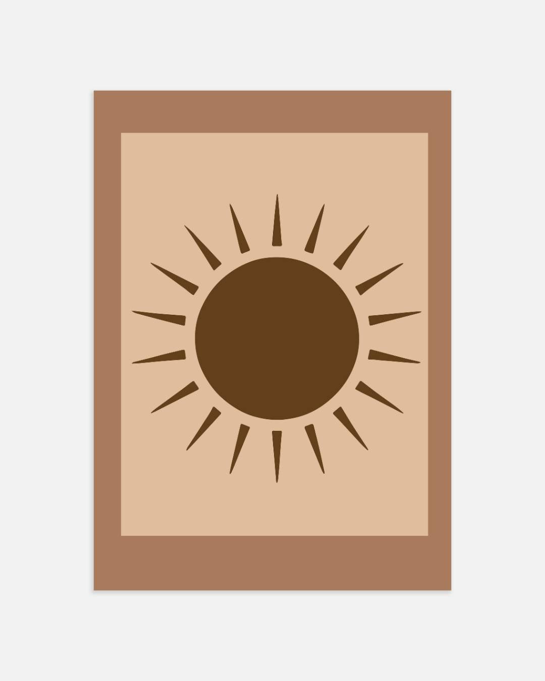 Zon bruin minimalistisch Poster – portret wanddecoratie van WallArtistic