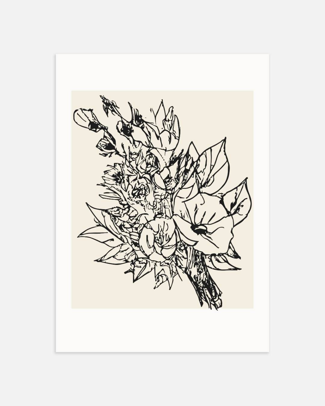 Bloemenboeket Poster Kunstwerk – portret wanddecoratie van WallArtistic