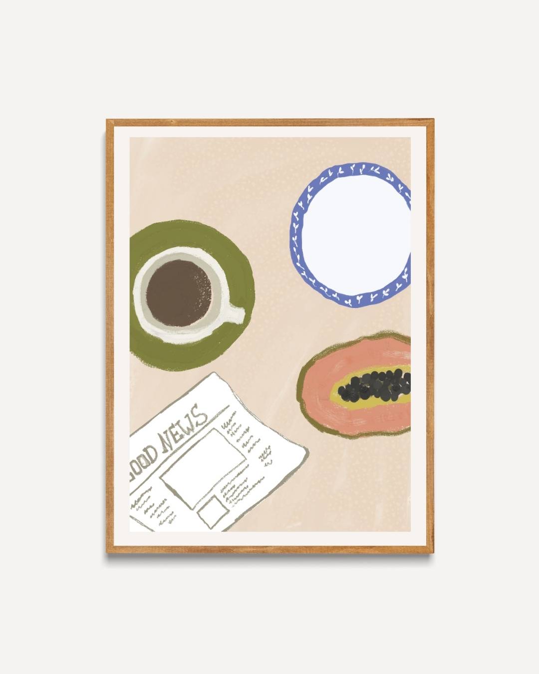 Gezellige ontbijttafel Poster – portret poster als wanddecoratie