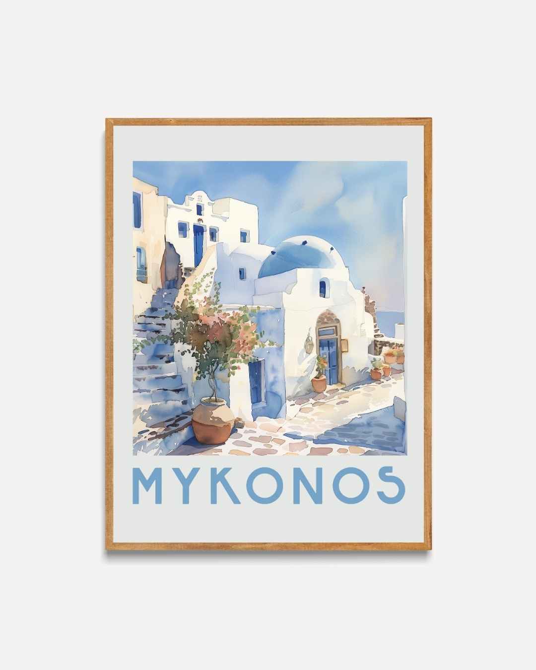Mykonos Retro Poster – portret poster als wanddecoratie