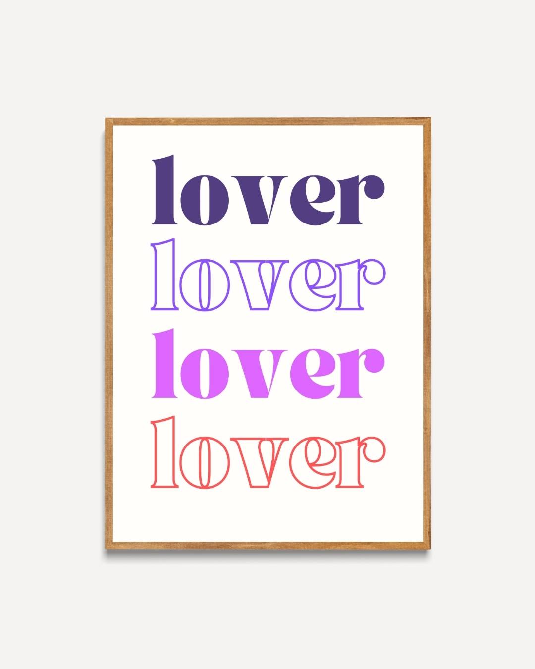 Lover typografie Poster – portret poster als wanddecoratie