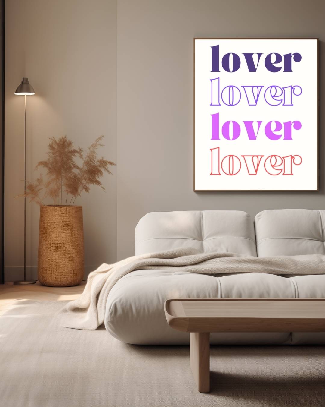 Lover typografie Poster – staande poster voor modern interieur