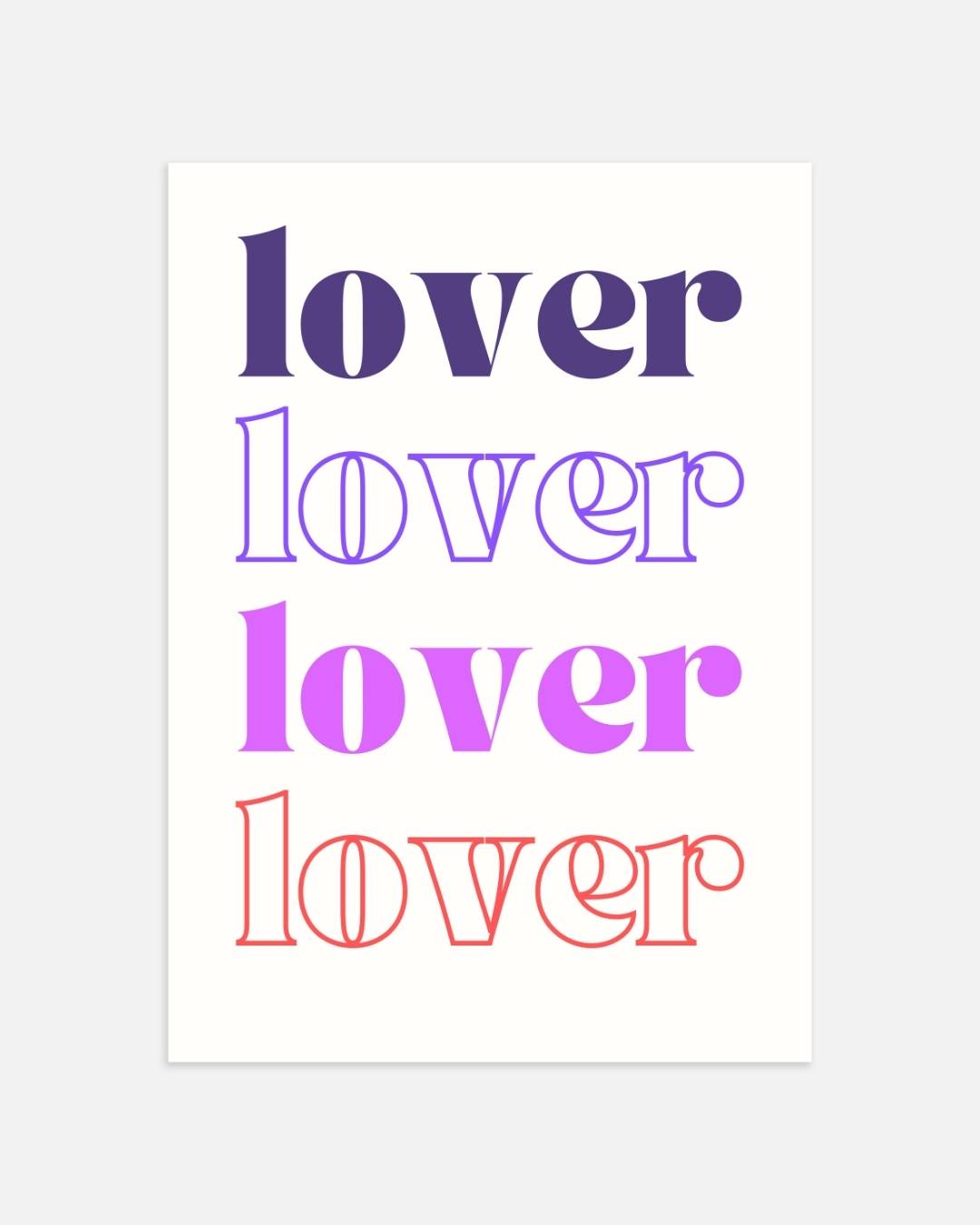 Lover typografie Poster – portret wanddecoratie van WallArtistic