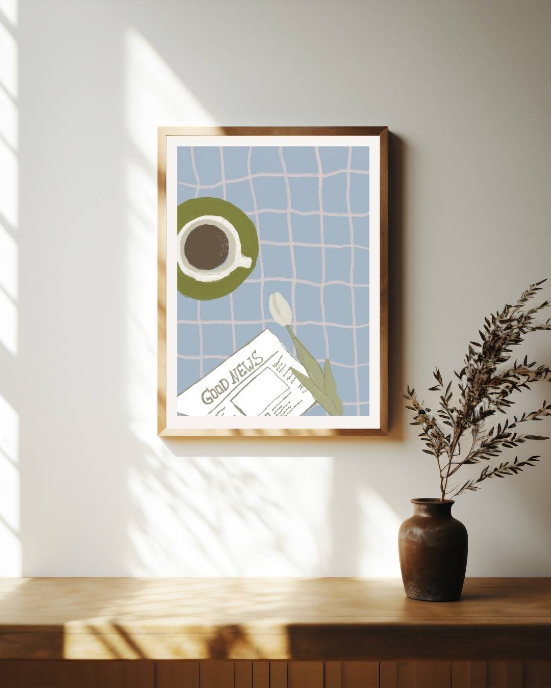 Koffiemoment Poster – staande poster voor modern interieur