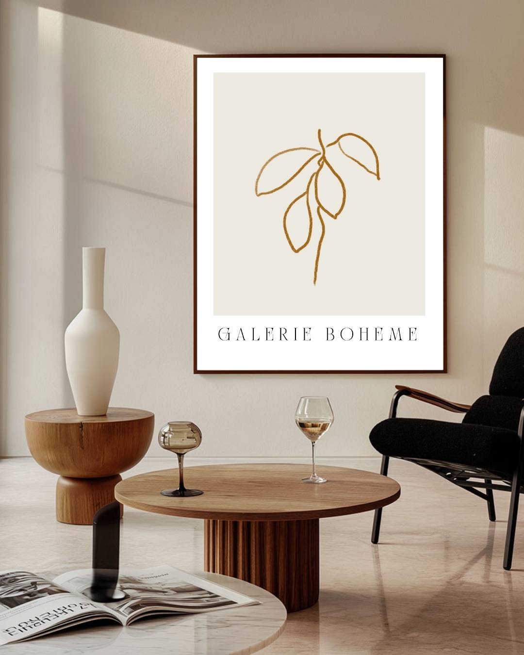 Gouden bladeren Poster – staande poster voor modern interieur