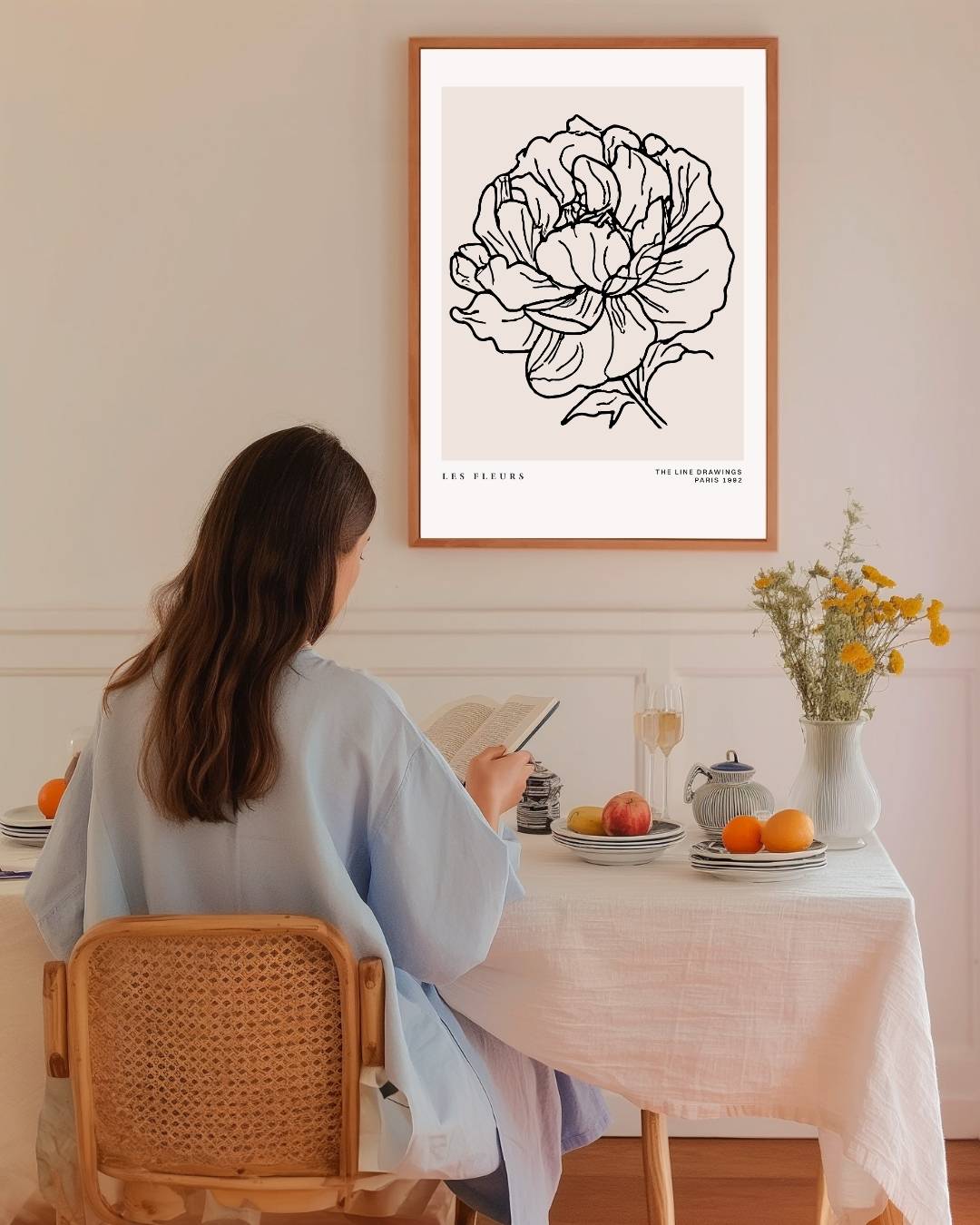 Botanische bloemen Poster – staande poster voor modern interieur
