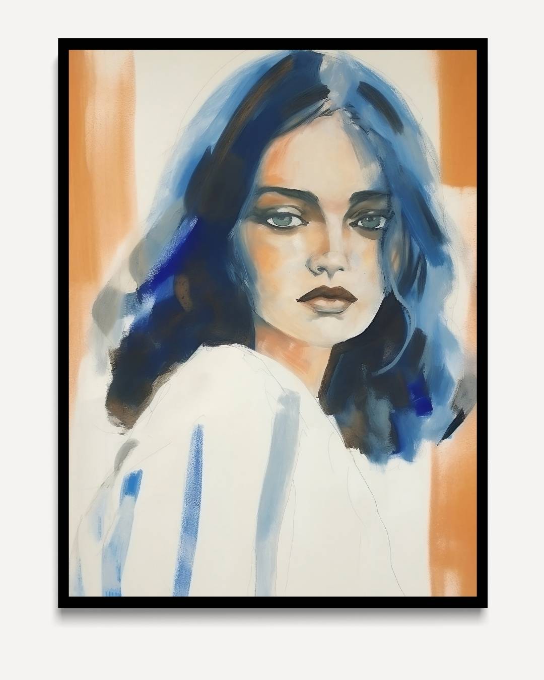 Portret van een vrouw – portret kunstwerk als wanddecoratie