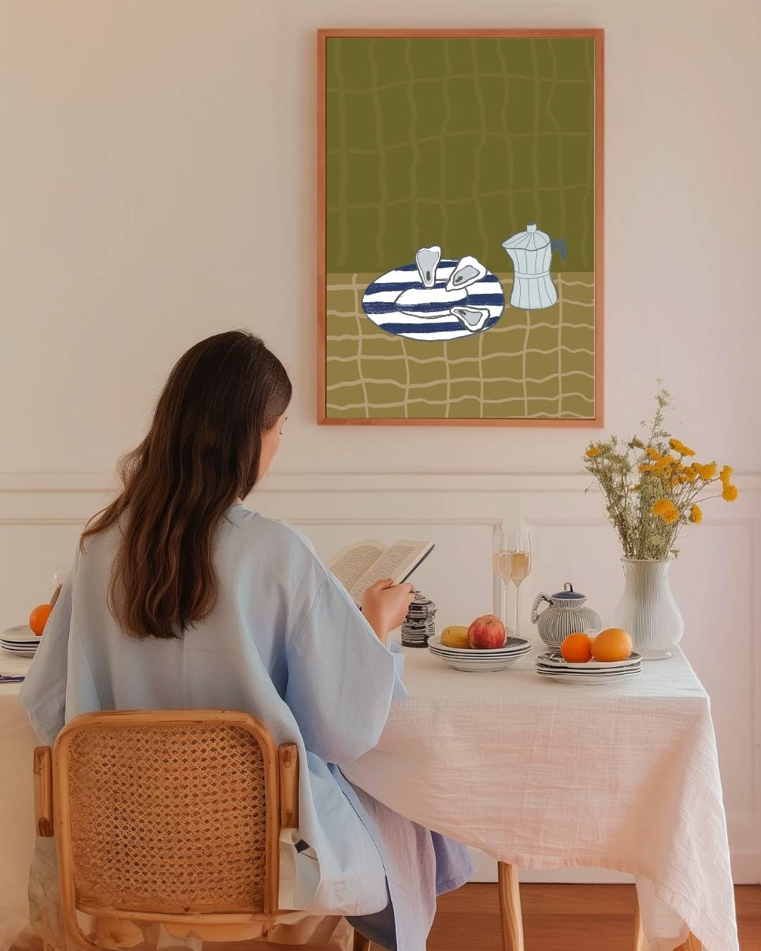 Ochtendritueel Poster – staande poster voor modern interieur
