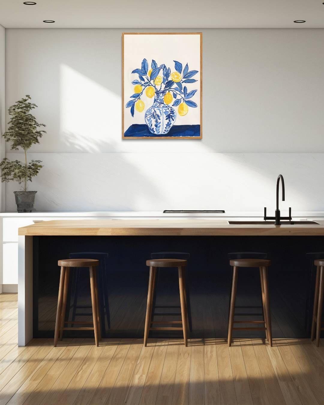 Citroenboom in vaas Poster – staande poster voor modern interieur