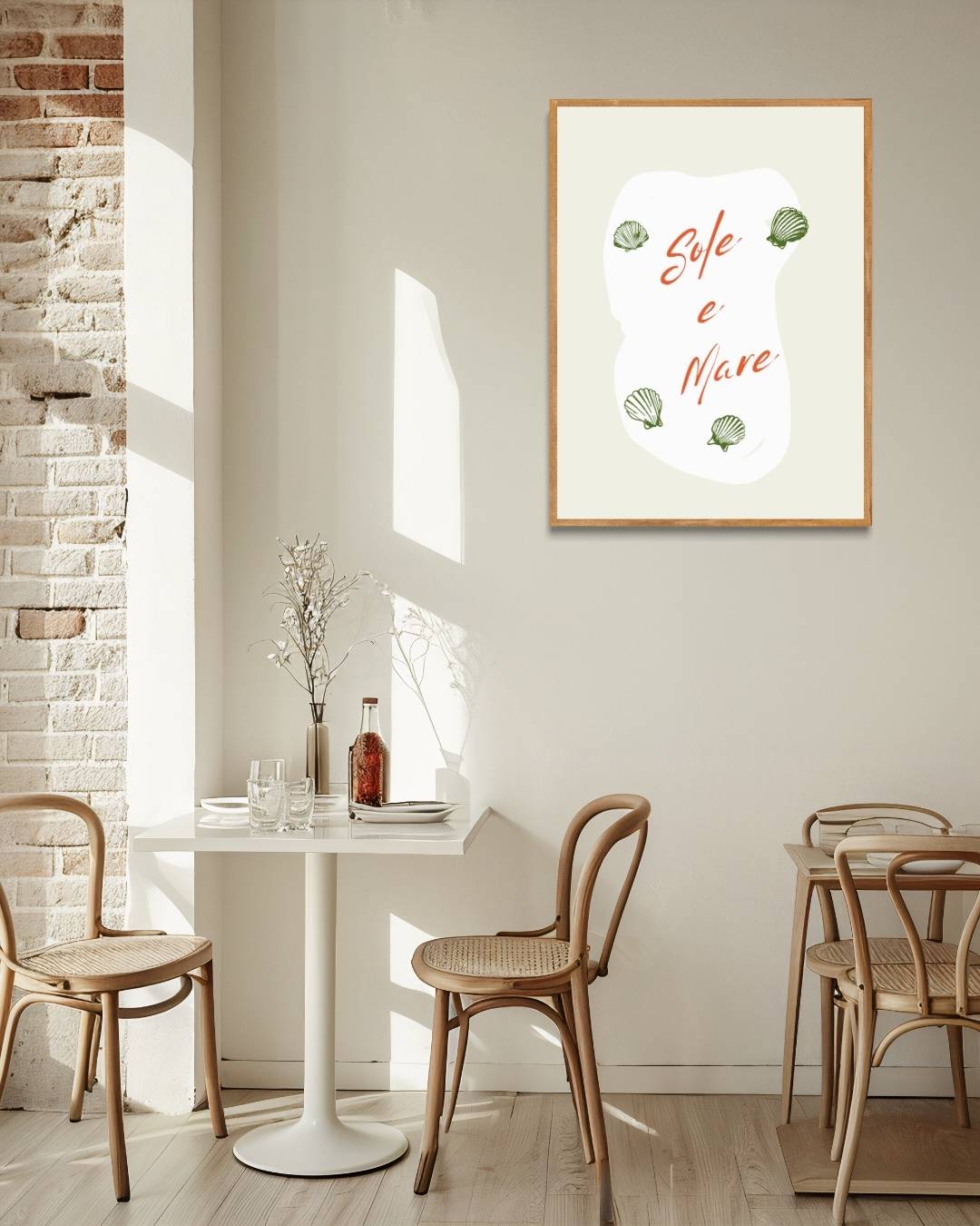 Sole e Mare schelpen Poster – staande poster voor modern interieur