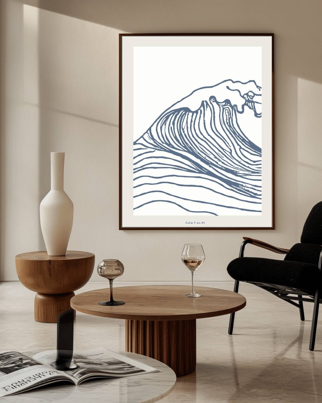 Hoge golf abstract Poster – staande poster voor modern interieur