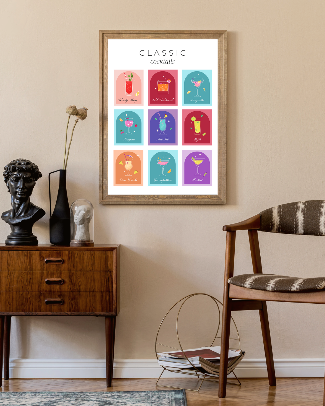 Classic cocktails Poster – portret wanddecoratie van WallArtistic