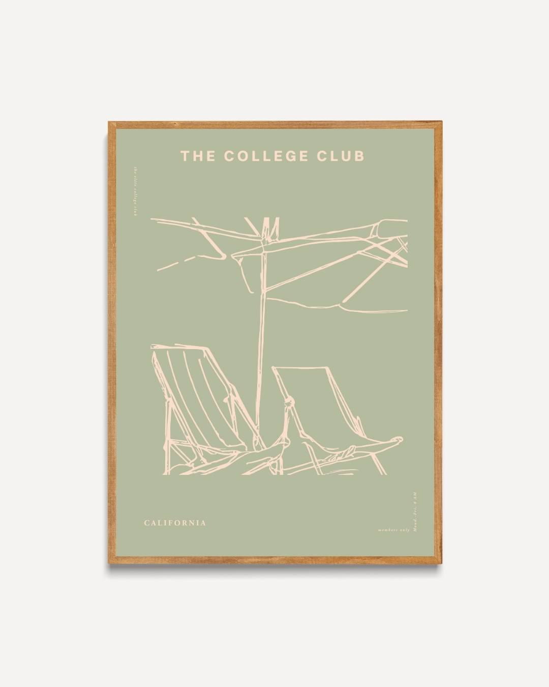 The College Club strandstoelen Poster – portret poster als wanddecoratie