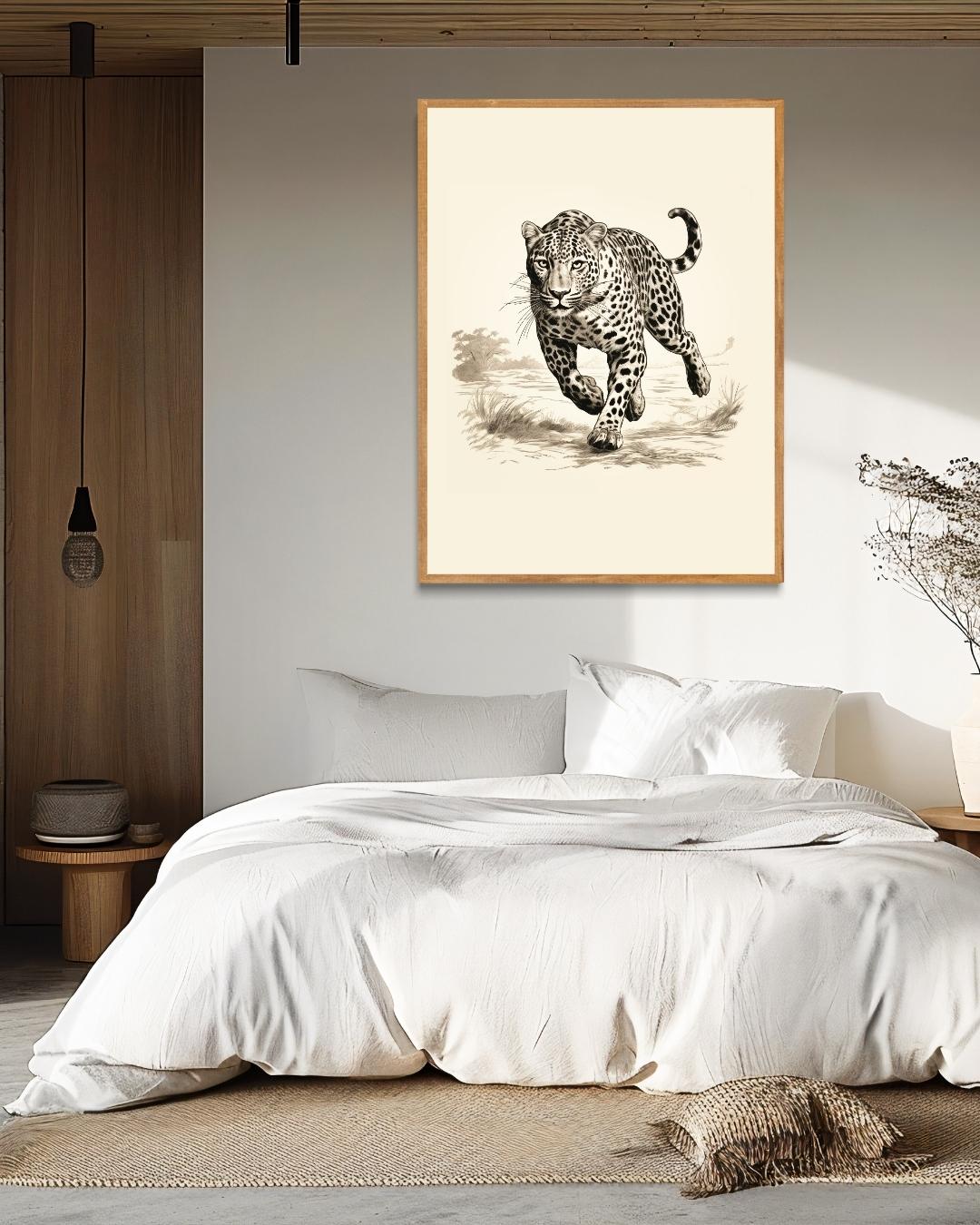 Luipaard in actie Poster – staande poster voor modern interieur