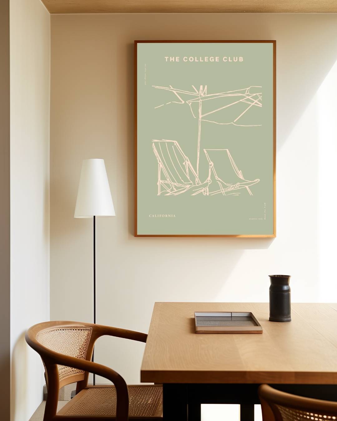 The College Club strandstoelen Poster – staande poster voor modern interieur