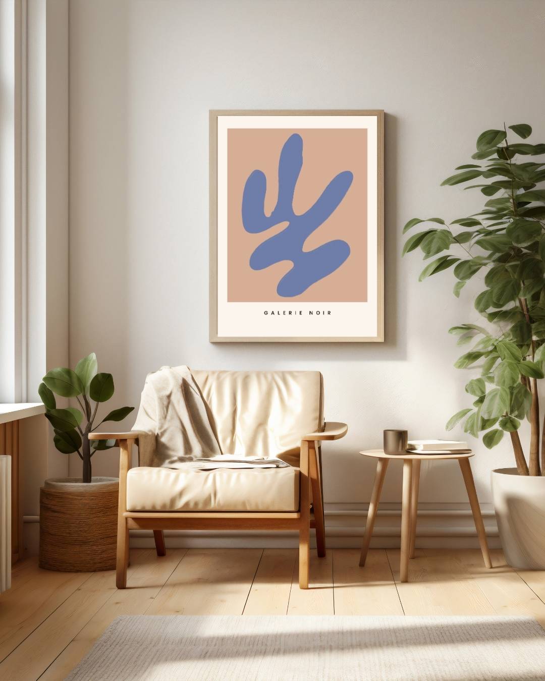 Organische blauwe vorm Poster – staande poster voor modern interieur