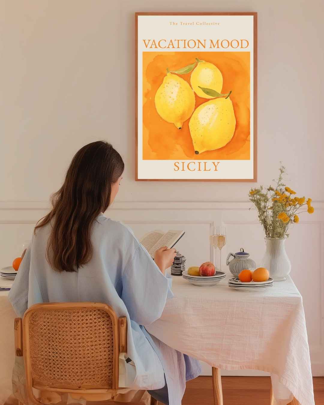 Vacation Mood Sicily Poster – staande poster voor modern interieur