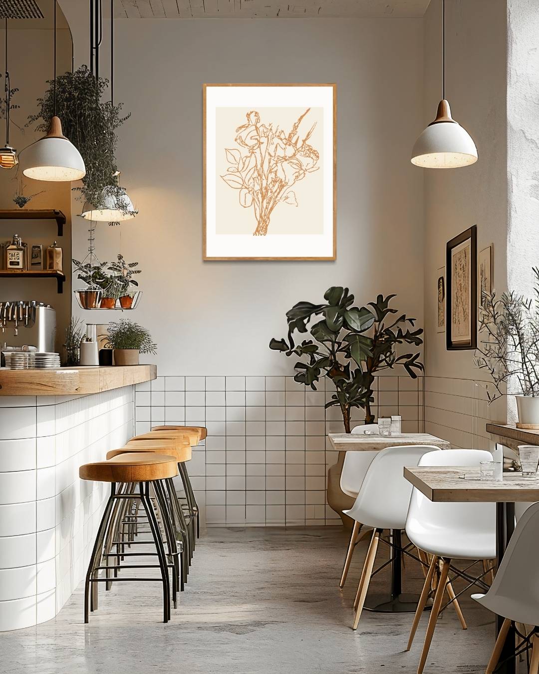 Bruin bloemboeket Poster Kunstwerk – staande poster voor modern interieur