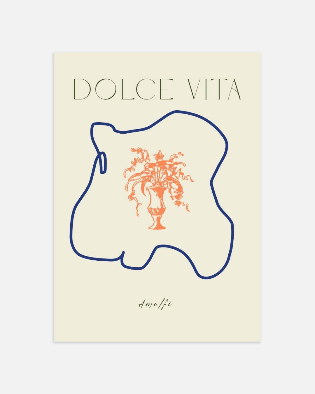 Dolce Vita Amalfi illustratie Poster – portret wanddecoratie van WallArtistic