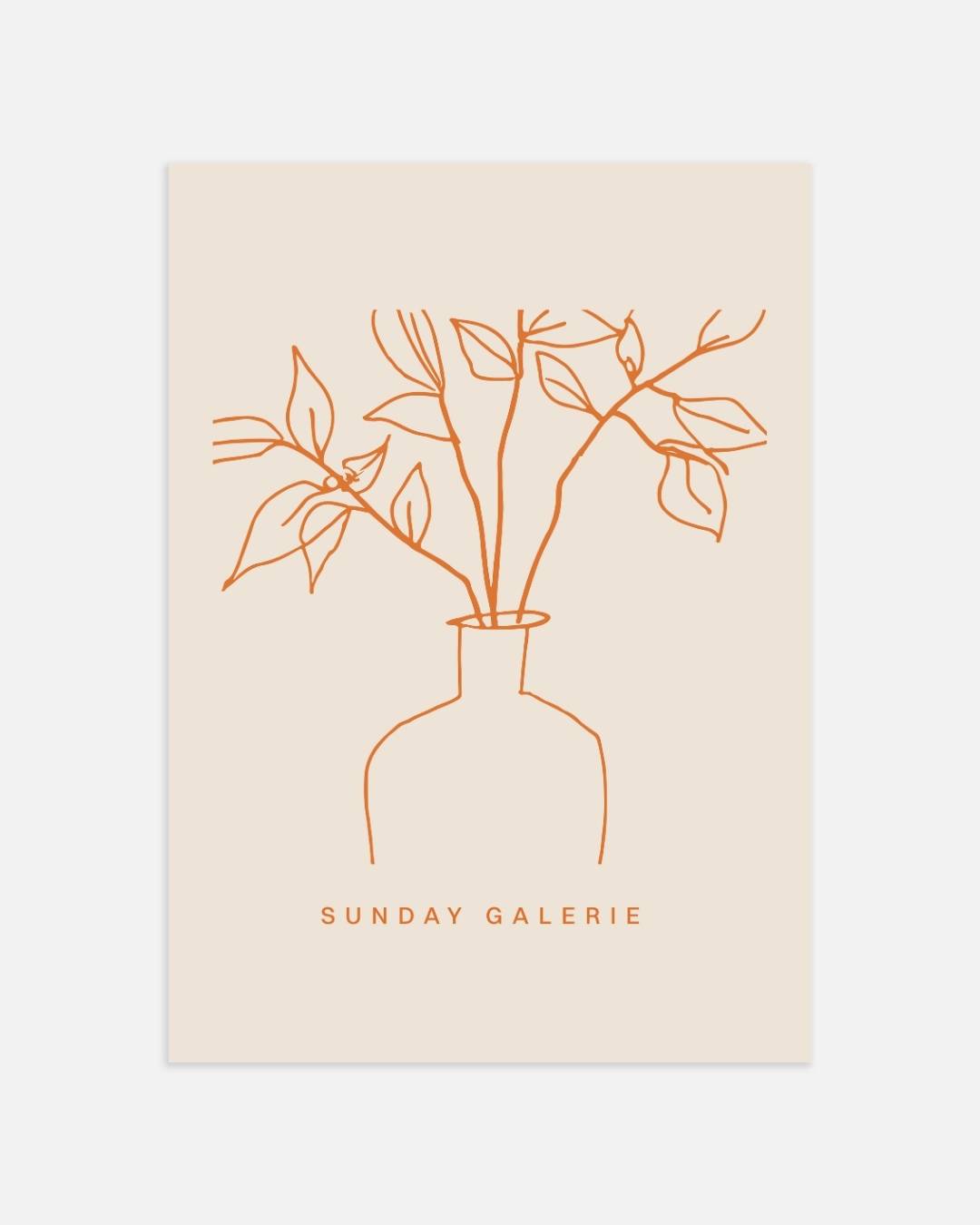 Oranje planten schets Poster – portret wanddecoratie van WallArtistic