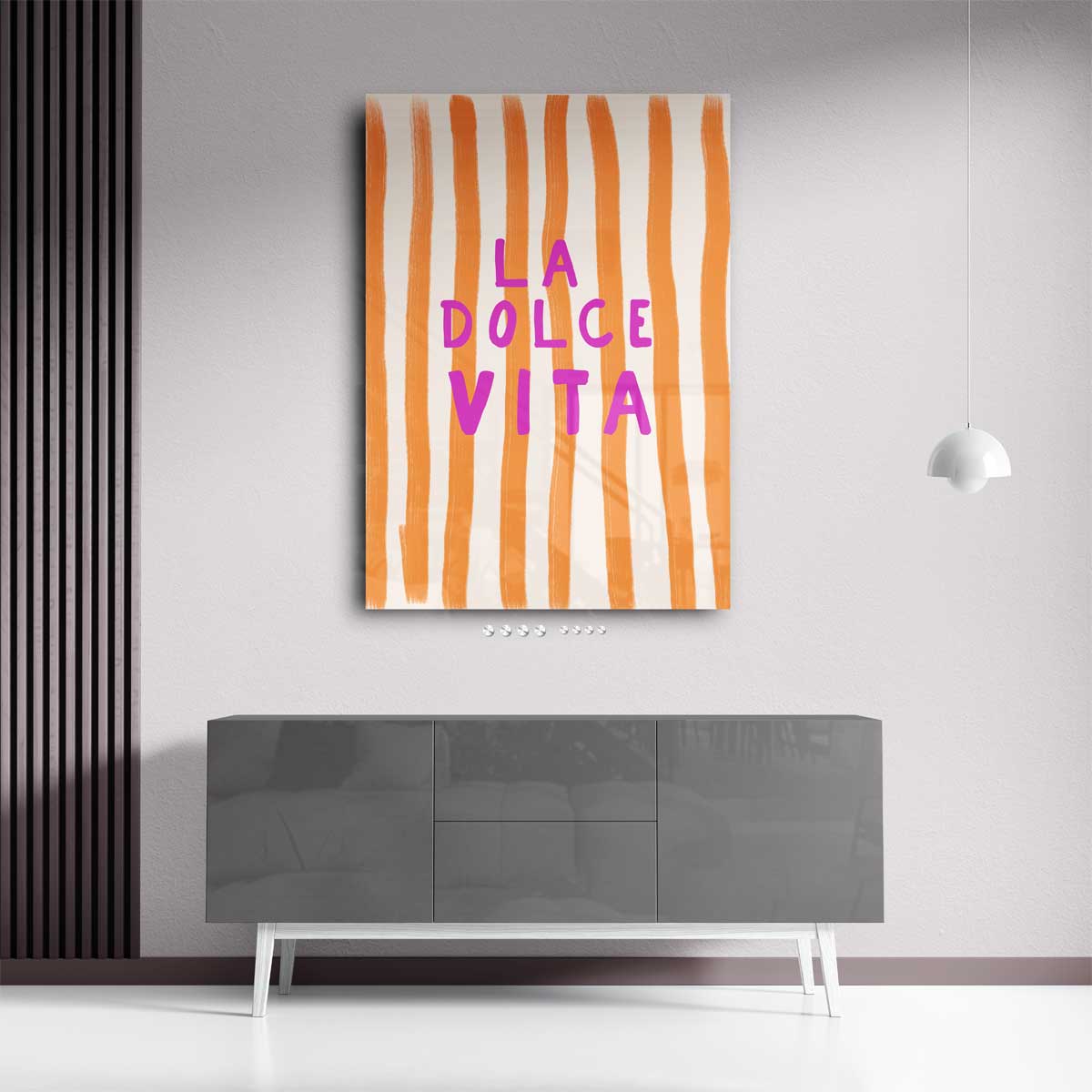 La dolce vita minimal – kunstwerk met zwarte baklijst