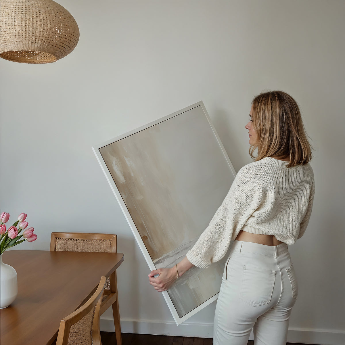 Rustige kustlijn – dibond drieluik als wandkunst