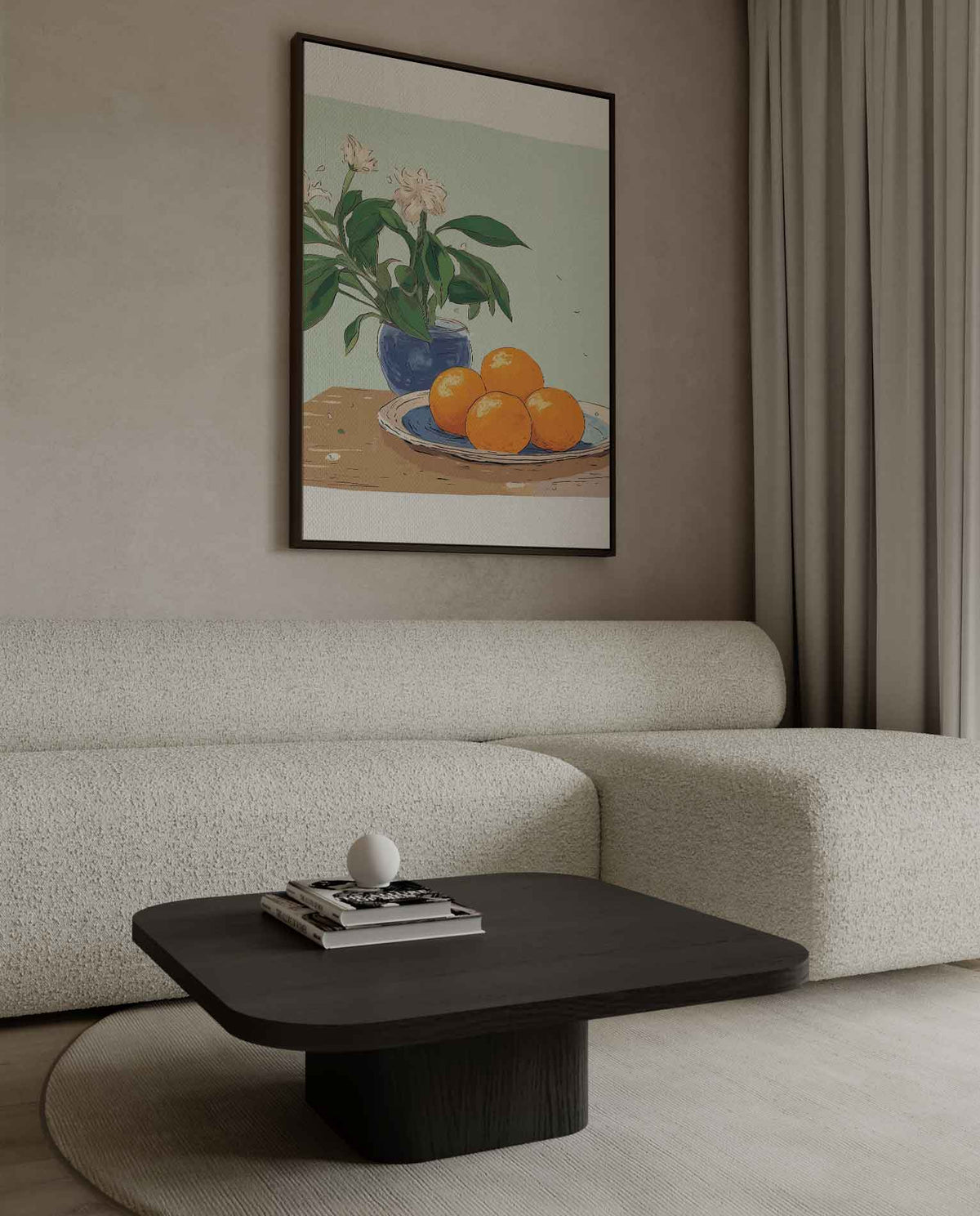 Sinaasappels op tafel – plexiglas wanddecoratie in portret formaat