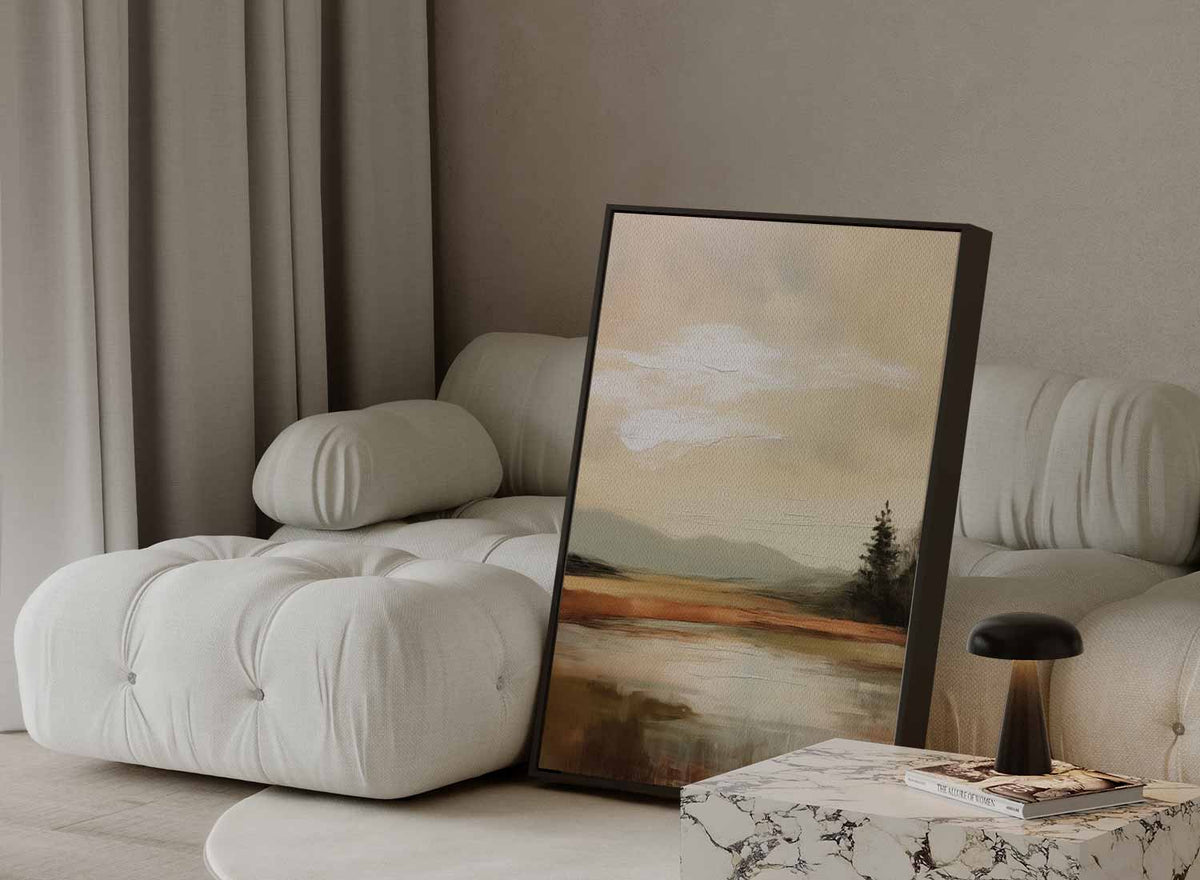 Rustige Herfstoever – canvas wanddecoratie in portret formaat
