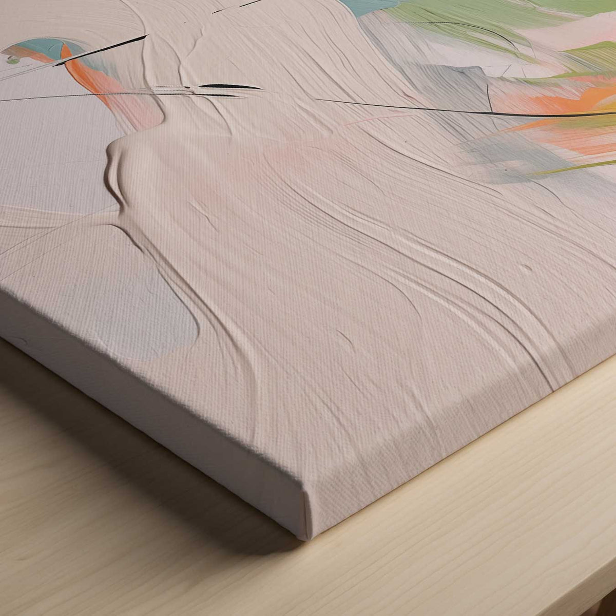 Kleurenspel in beweging – staande wandkunst voor woonkamer of interieur