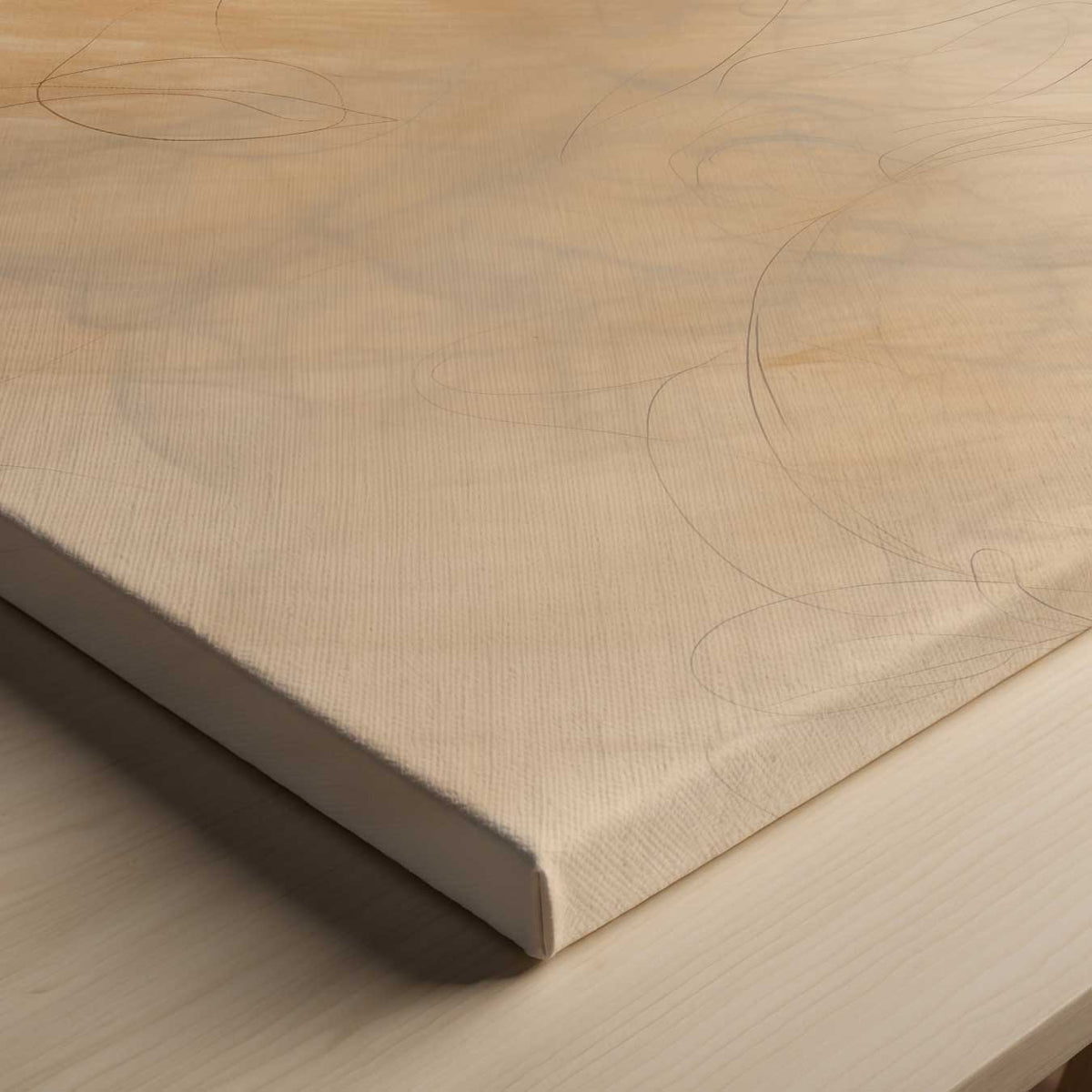 Organische vormen in warme tinten – staande wandkunst voor woonkamer of interieur