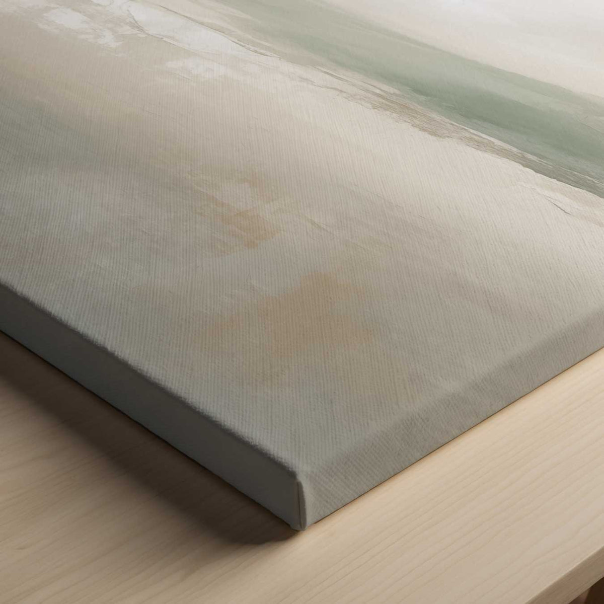 Zacht landschap in groentinten – canvas kunstwerk als wanddecoratie