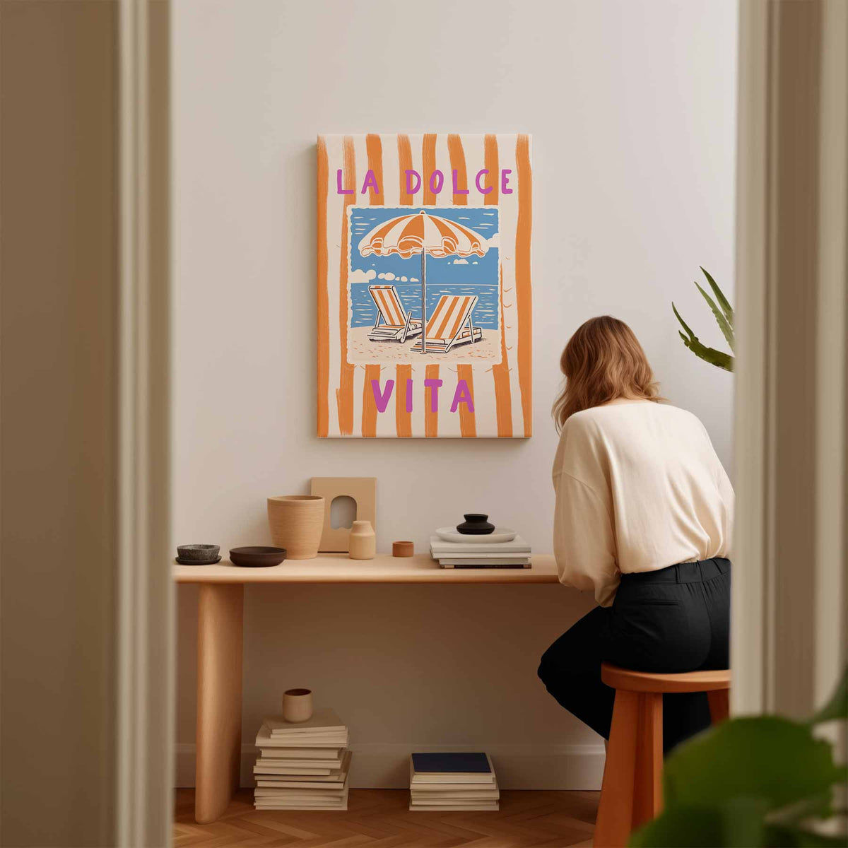 La dolce vita aan zee – staand kunstwerk voor modern interieur
